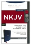NKJV Reference Bible, Personal Size, Large Print, Comfort Print Leathersoft, Navy Blue Indexed